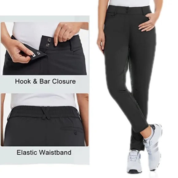 Baleaf Womens 4 Way Stretch Perforated Inseam Stretch Golf Athleisure Pants Sz L - Picture 2 of 13